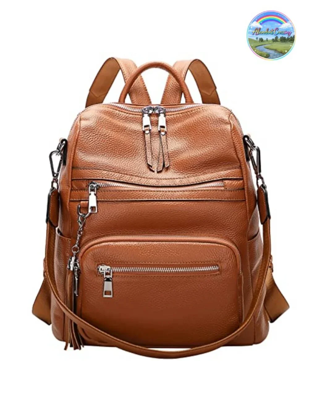 Genuine Leather Convertible Backpack Purse for Women Laptop Shoulder Bag